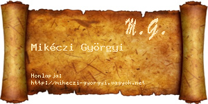 Mikéczi Györgyi névjegykártya